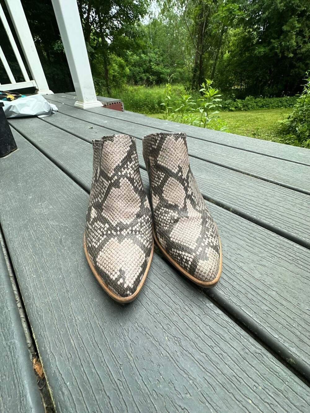 Dolce Vita Ravyn Snakeskin Print Block Heel Mules